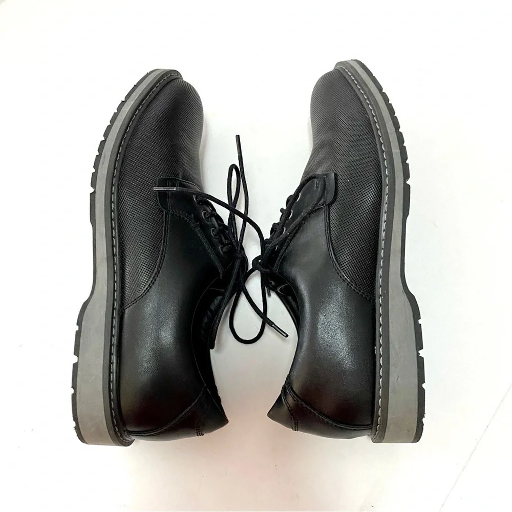 Flex Step Logan Black Lace-up Dress Business Casual Shoes 9M